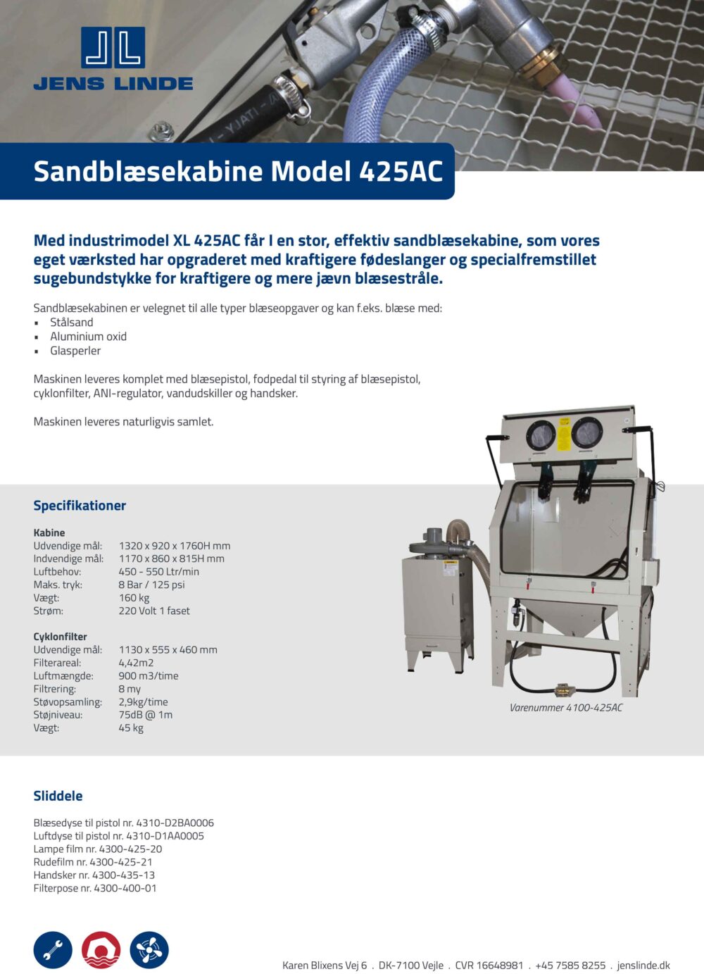 Sandblæsekabine Industrimodel 425AC